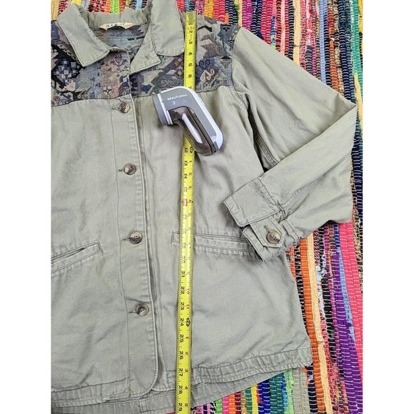VTG LL Bean Womens Chore Coat Barn Adirondack Jacket Patchwork Cotton Gray Sz L? - Picture 10 of 11